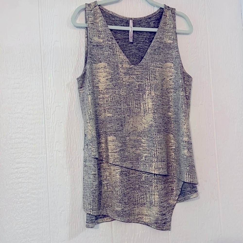 Sleeveless vneck shimmer top from Harmony size L